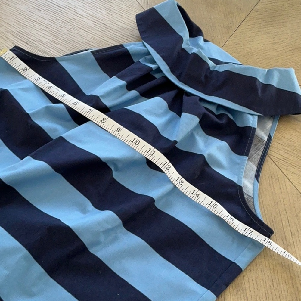Sail to Sable Navy and Light Blue Striped Sleeveless Dress - Picture 2 of 10